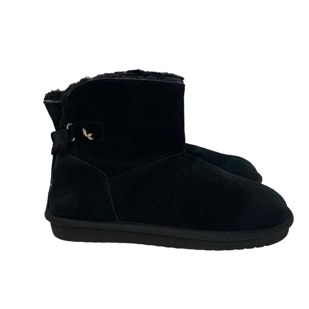 Koolaburra by UGG Women's Jaelyn Mini Black Suede Fur Boots Size 10 - Picture 2 of 16
